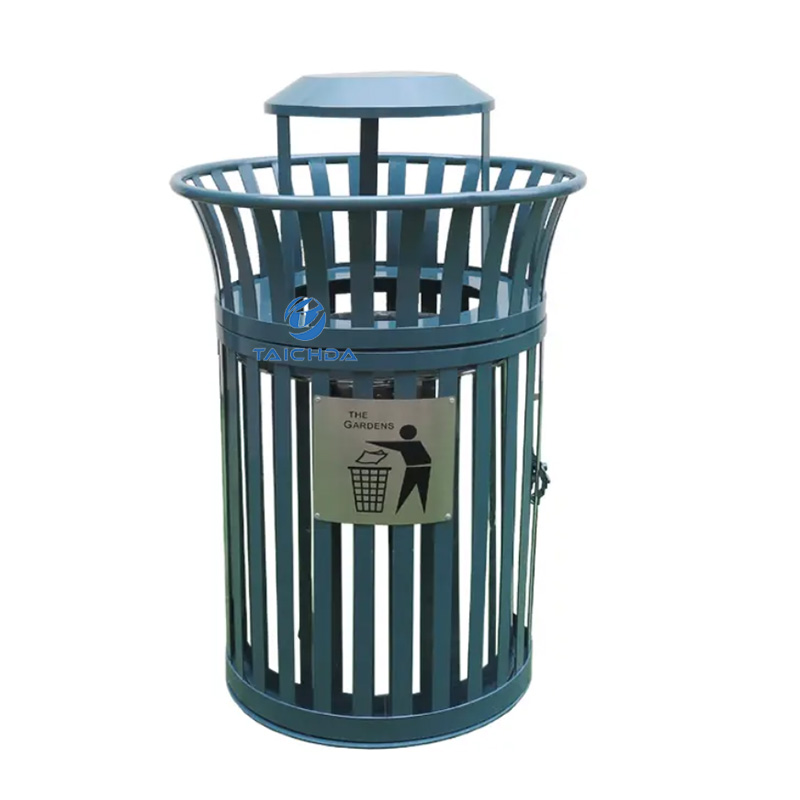dome-top outdoor litter bin