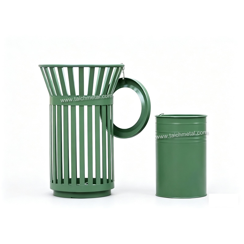 Outdoor public garbage bin