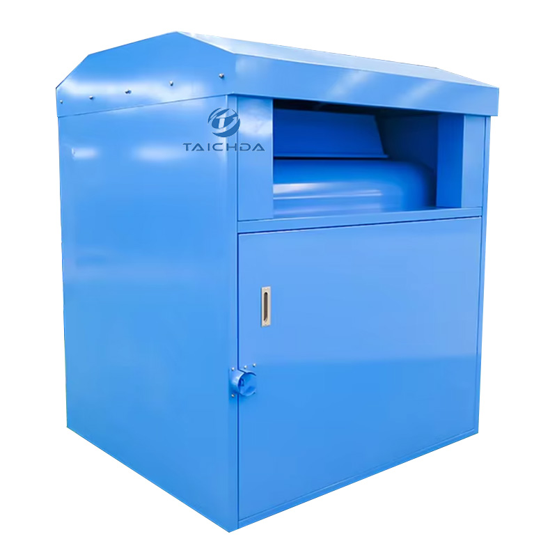 large used clothing recycling bin