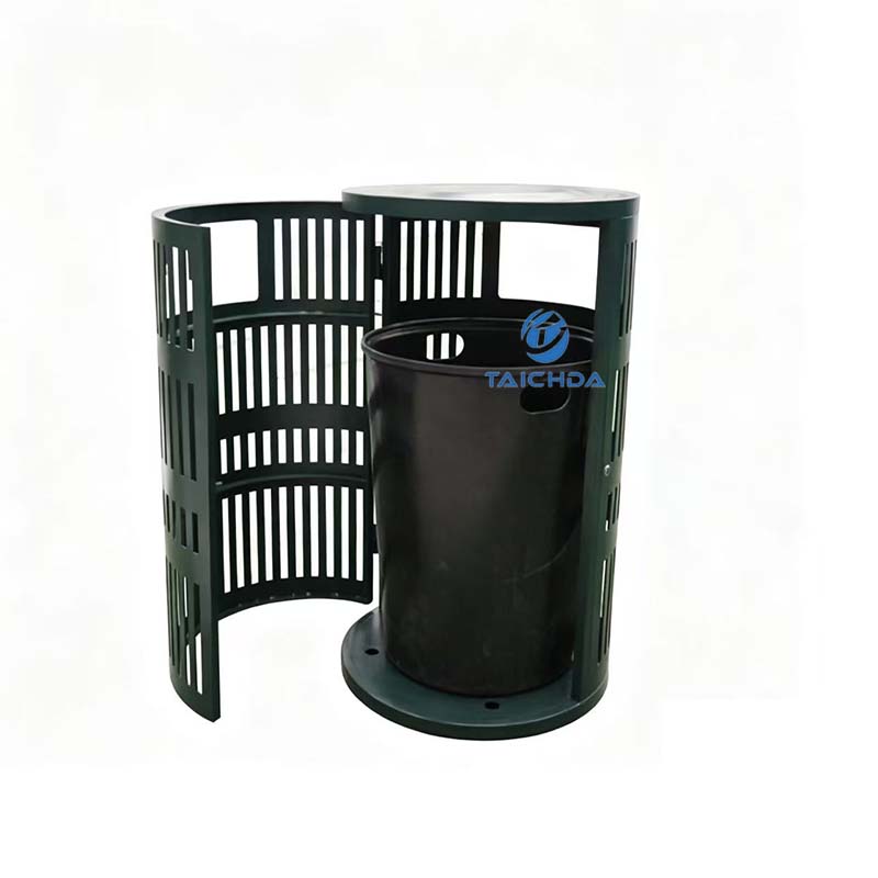 outdoor trash can