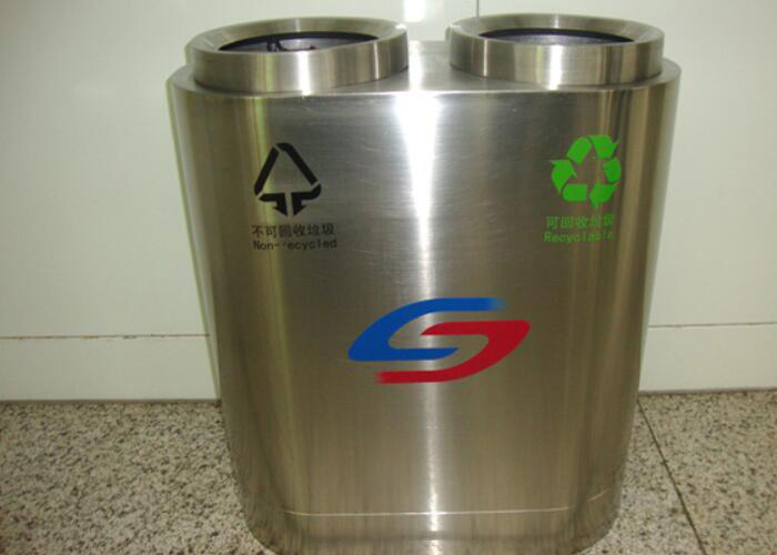 صندوق قمامة قابل للفرز SS304 يستخدم في مترو الأنفاق